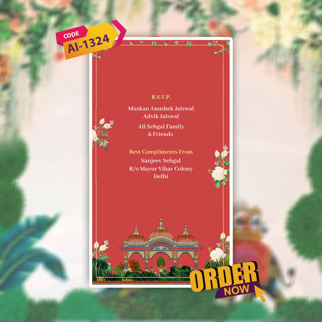 Digital Wedding Invitation Video | Stylish Template | AI-1324
