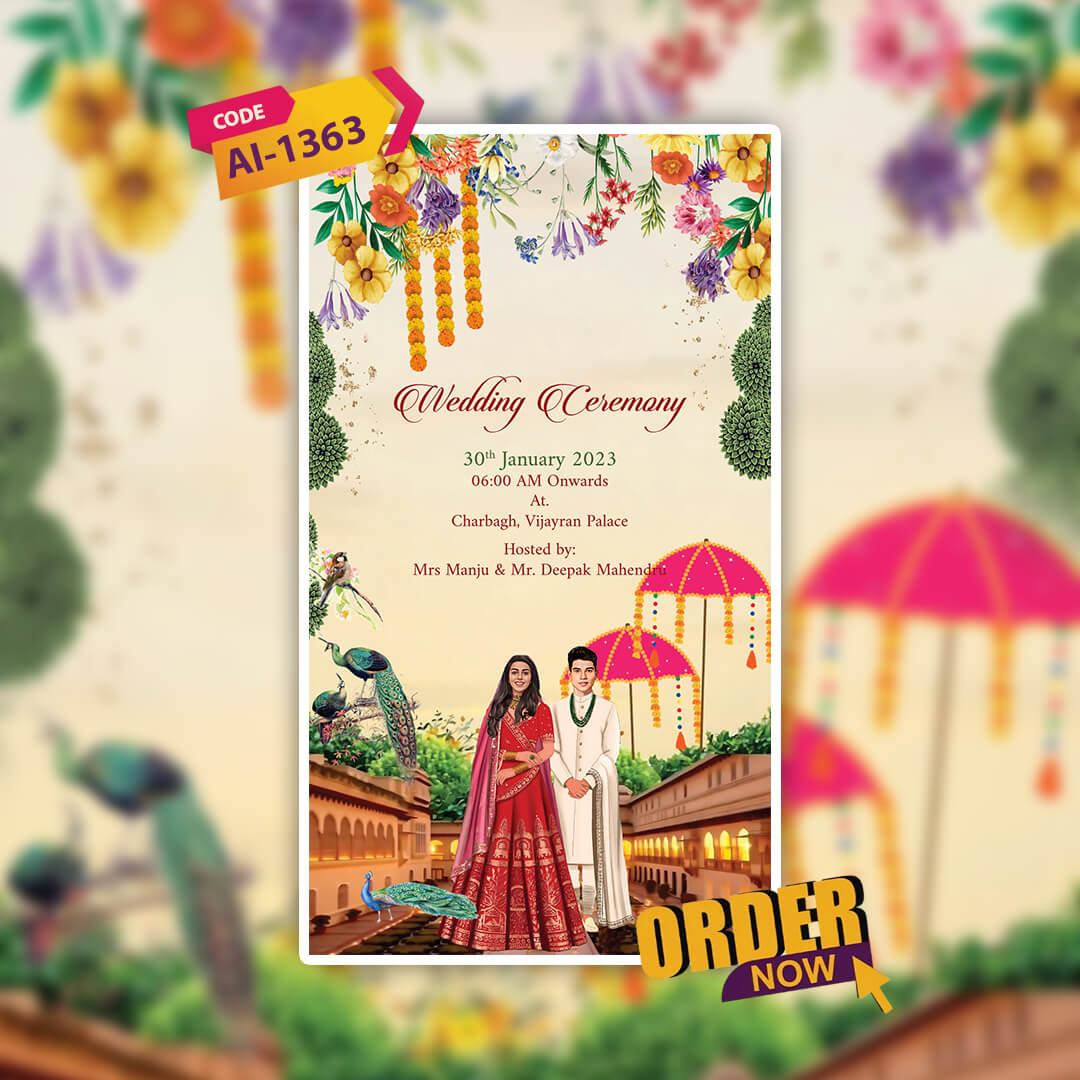 Digital Wedding Invitation Video | Traditional Touch | AI-1363