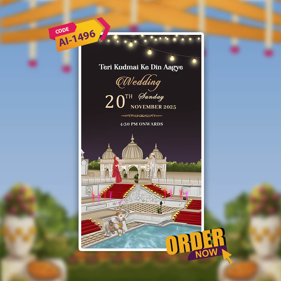 Digital Wedding Invitation Video | E-Card | AI-1496