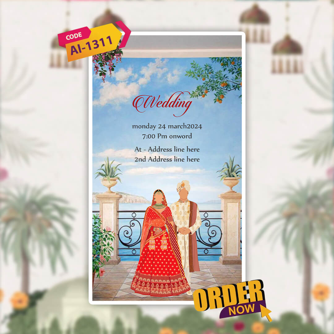 Digital Wedding Invitation Video | Romantic Theme | AI-1311