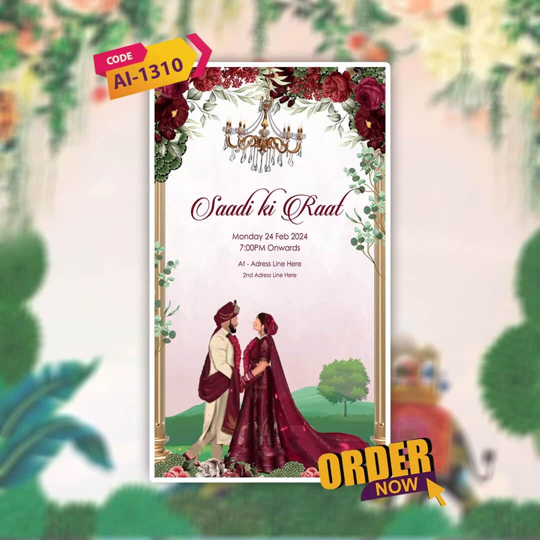 Digital Wedding Invitation Video | Elegance Theme | AI-1310