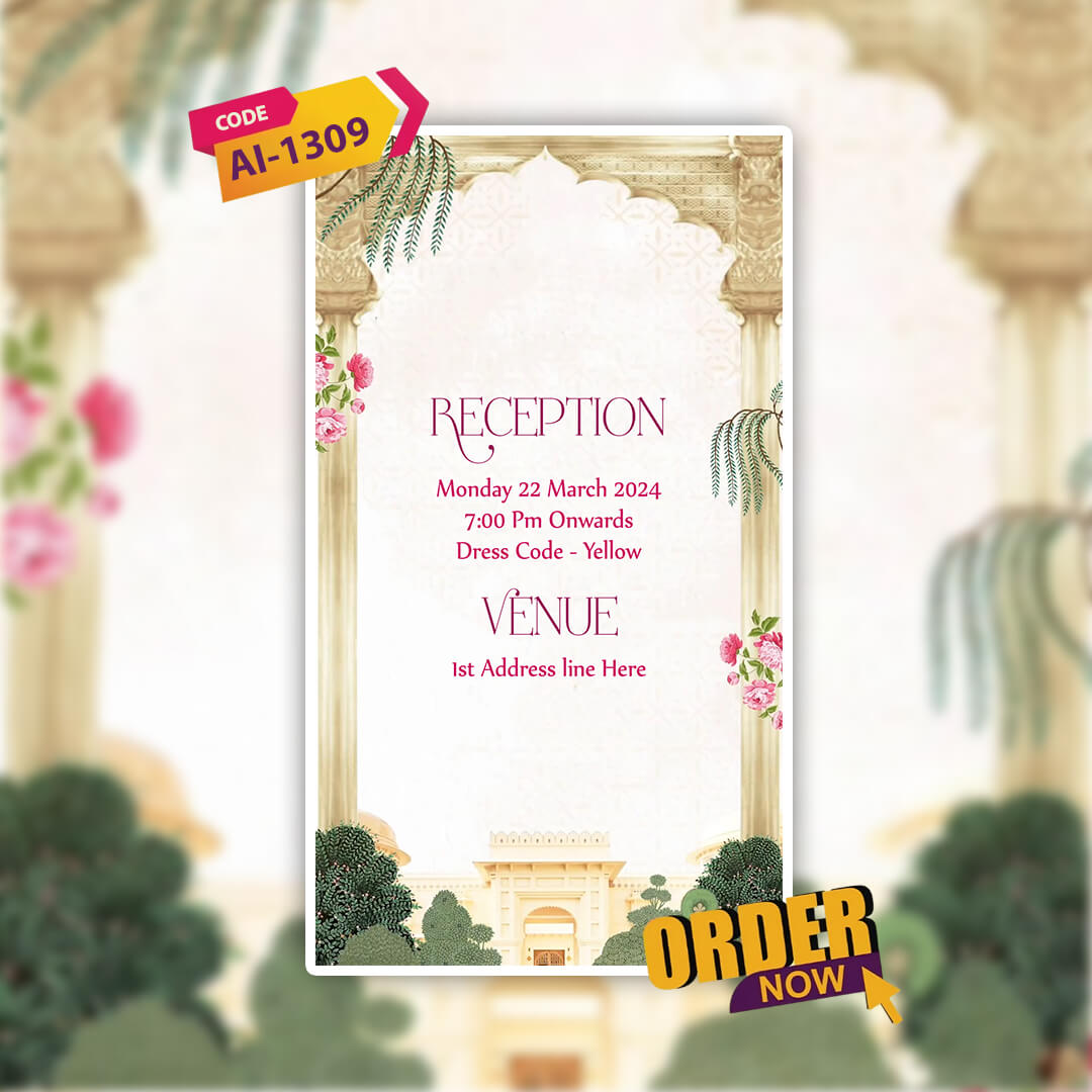 Digital Wedding Invitation Video | Custom Animation | AI-1309