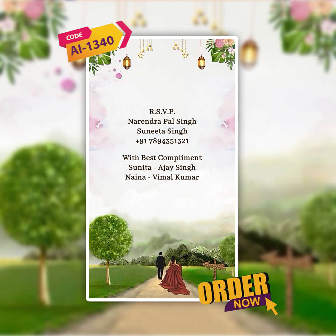 Digital Wedding Invitation Video | Garden Bliss| AI-1340
