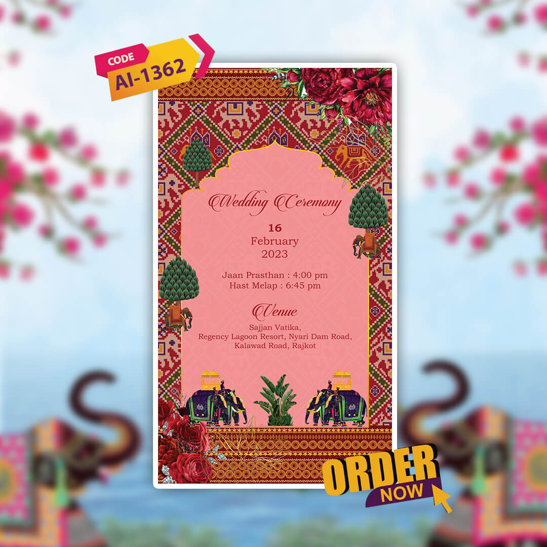 Digital Wedding Invitation Video | Artistic Wedding | AI-1362