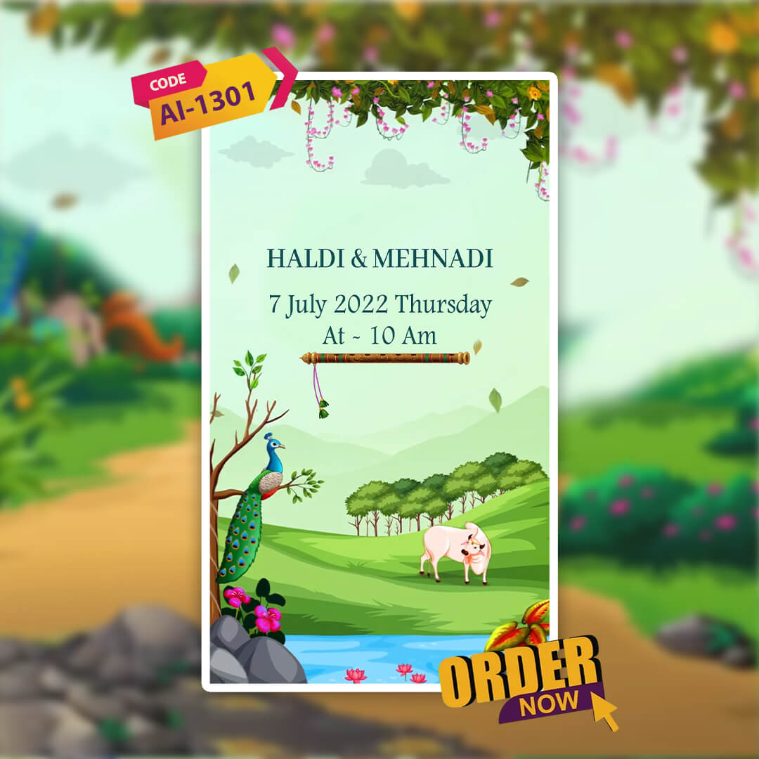 Digital Wedding Invitation Video | Whimsical Theme | AI-1301