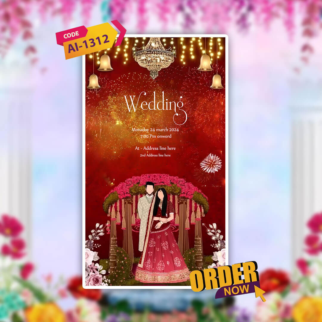 Digital Wedding Invitation Video | Night theme | AI-1312