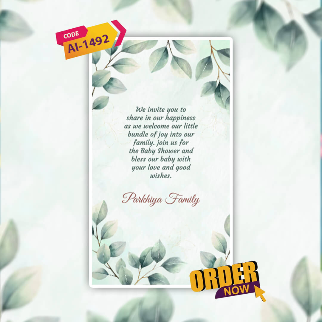 Baby Shower Invitation Video | Whimsical & Elegant | AI-1492