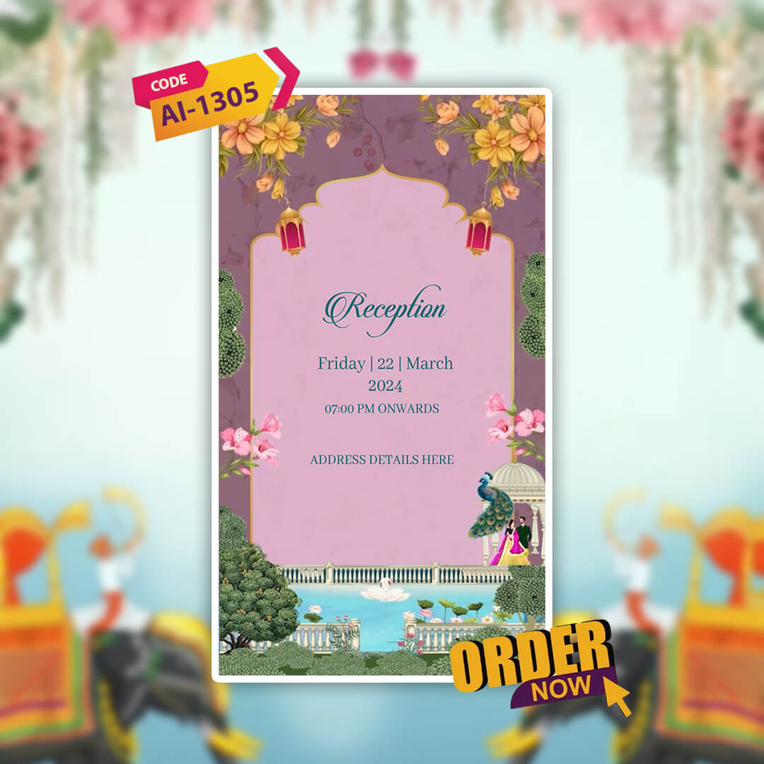 Digital Wedding Invitation Video | Floral themes | AI-1305
