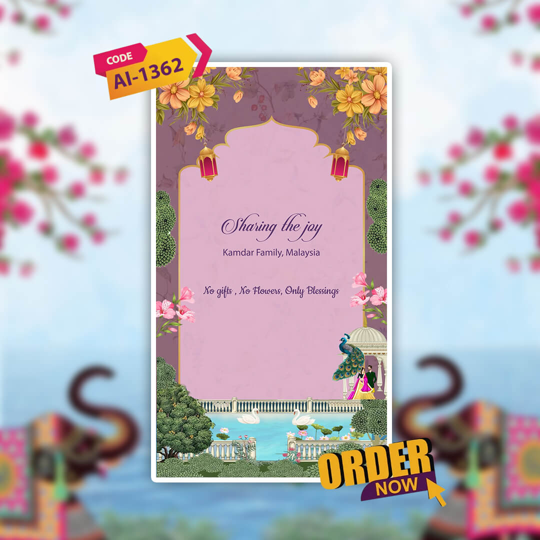 Digital Wedding Invitation Video | Artistic Wedding | AI-1362