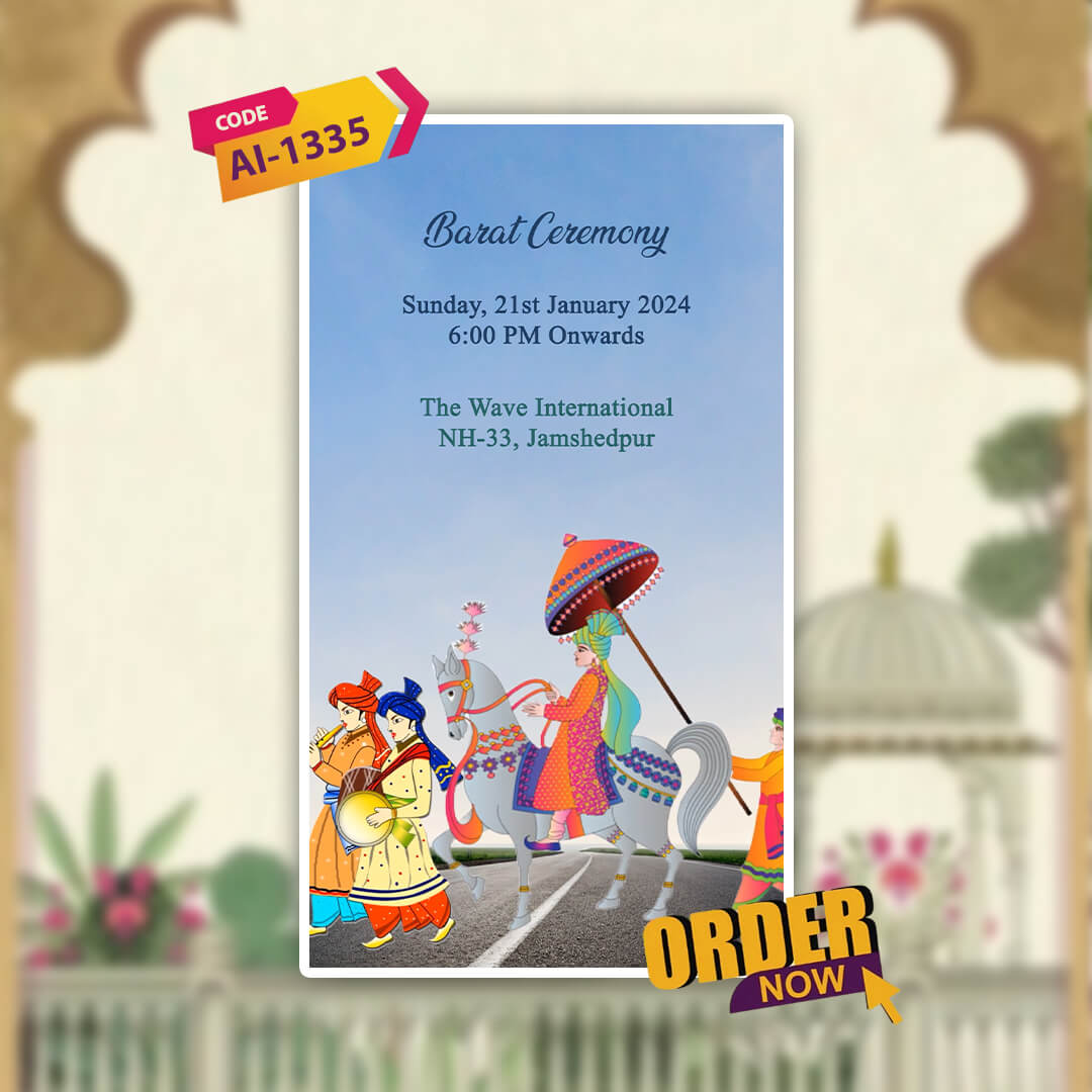 Digital Wedding Invitation Video | Poetic Invite | AI-1335
