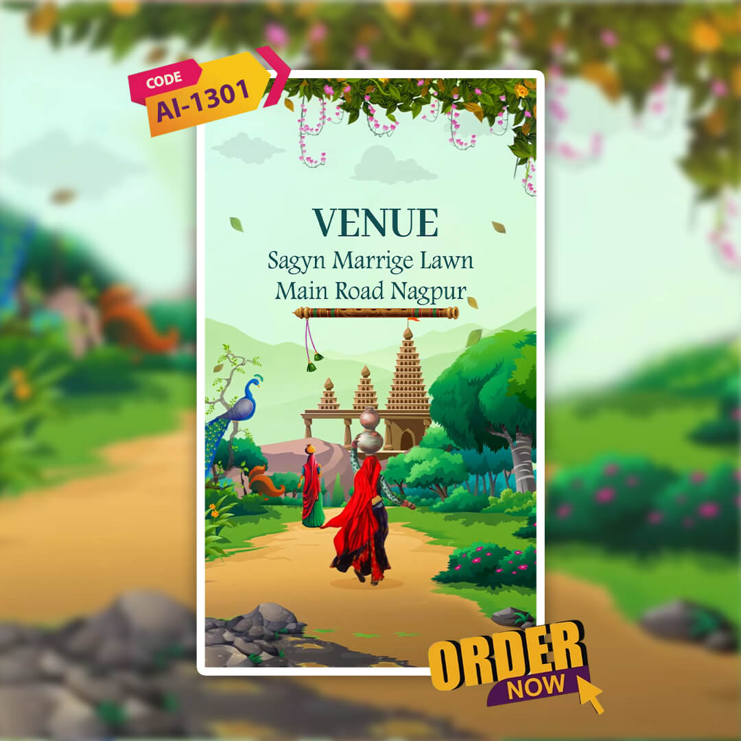 Digital Wedding Invitation Video | Whimsical Theme | AI-1301