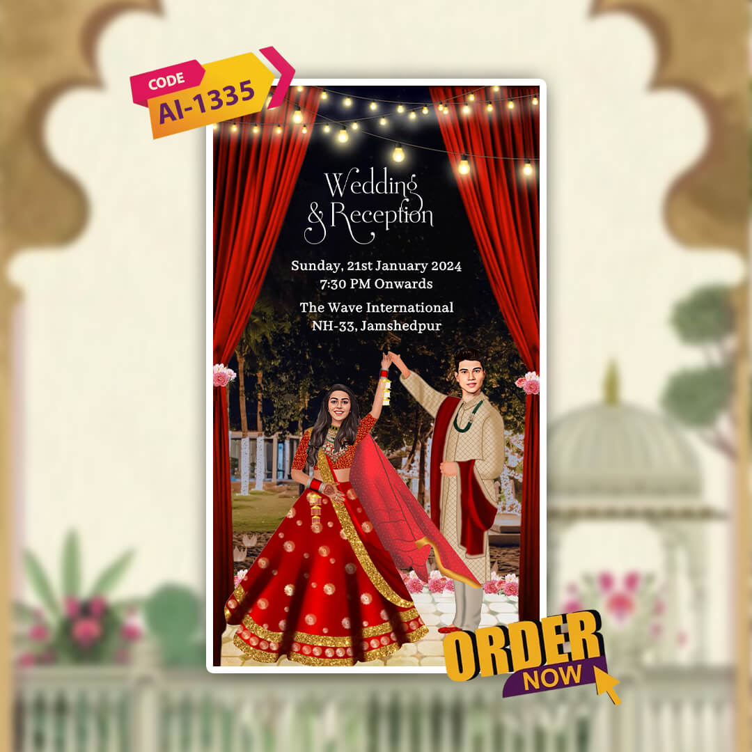 Digital Wedding Invitation Video | Poetic Invite | AI-1335