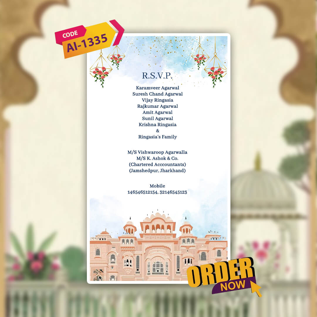 Digital Wedding Invitation Video | Poetic Invite | AI-1335