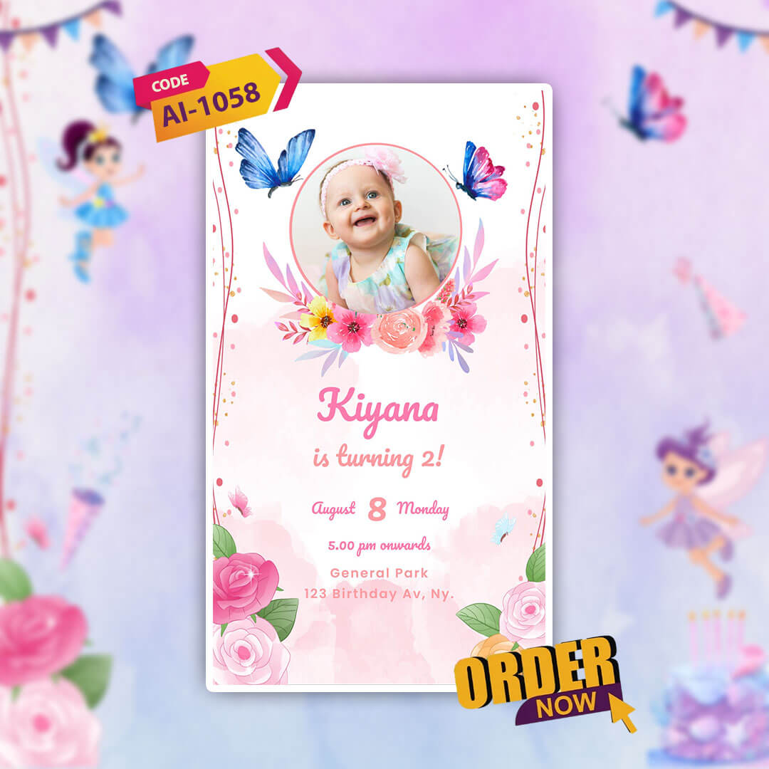 Birthday Invitation Video | Fairy Theme | AI-1058
