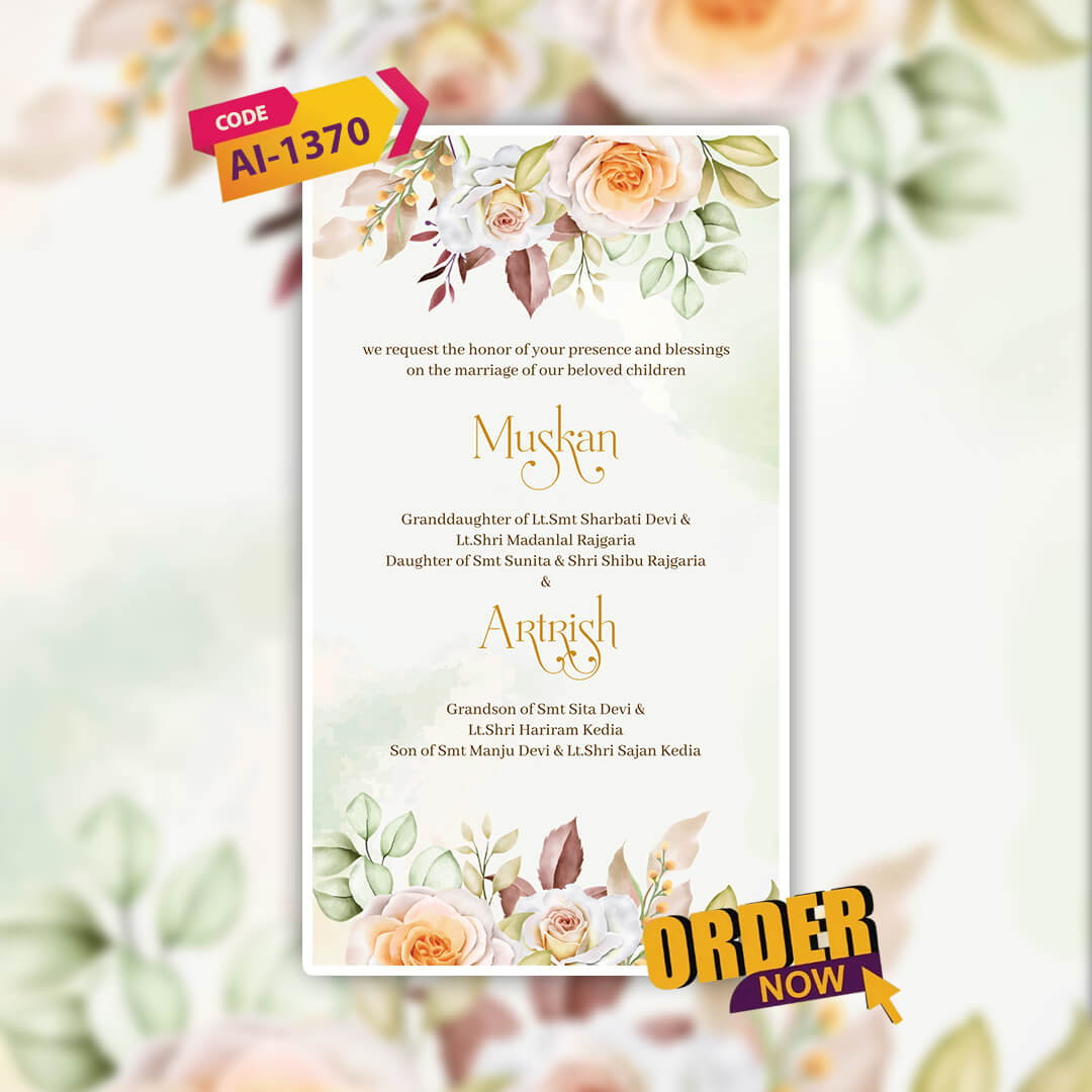 Digital Wedding Invitation Video | Modern Theme | AI-1370
