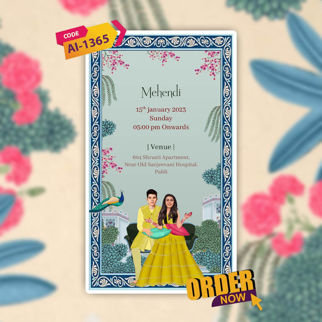 Digital Wedding Invitation Video | Custom Animated Wedding |AI-1365