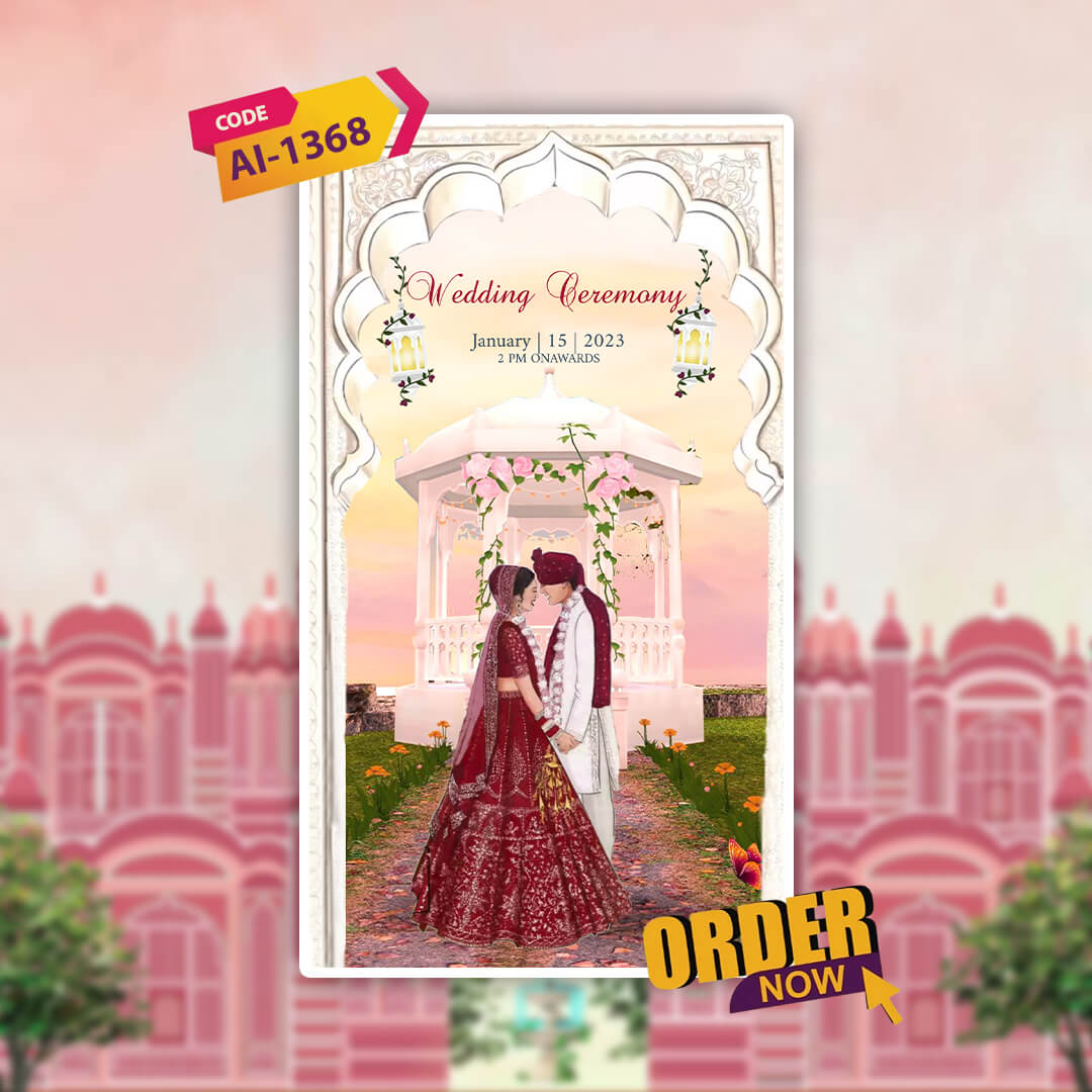 Digital Wedding Invitation Video | Romantic Theme | AI-1368