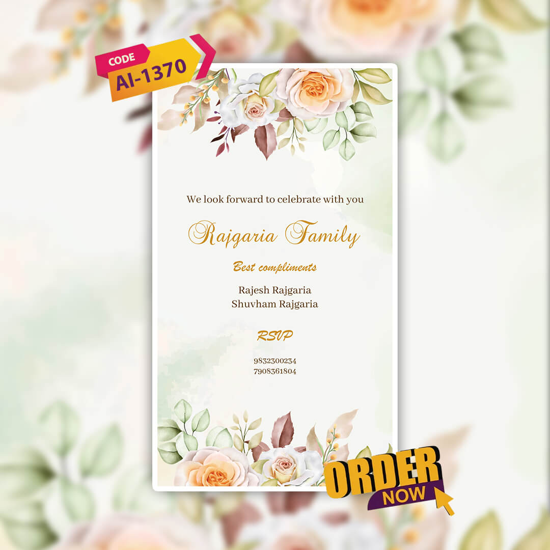 Digital Wedding Invitation Video | Modern Theme | AI-1370