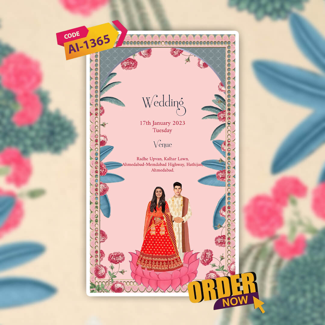 Digital Wedding Invitation Video | Custom Animated Wedding |AI-1365