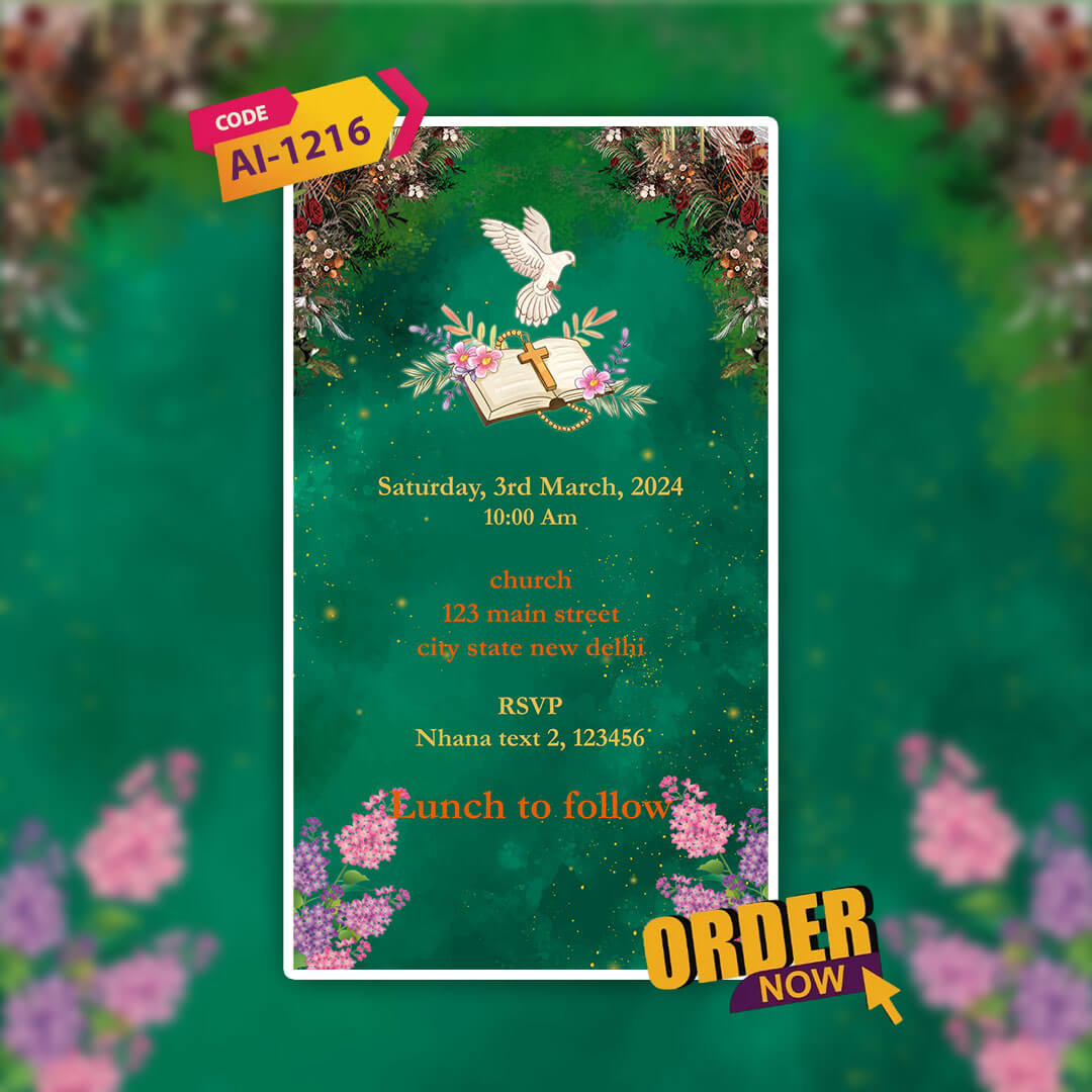 First Holy Communion Invitation Video | Personalized | AI-1216