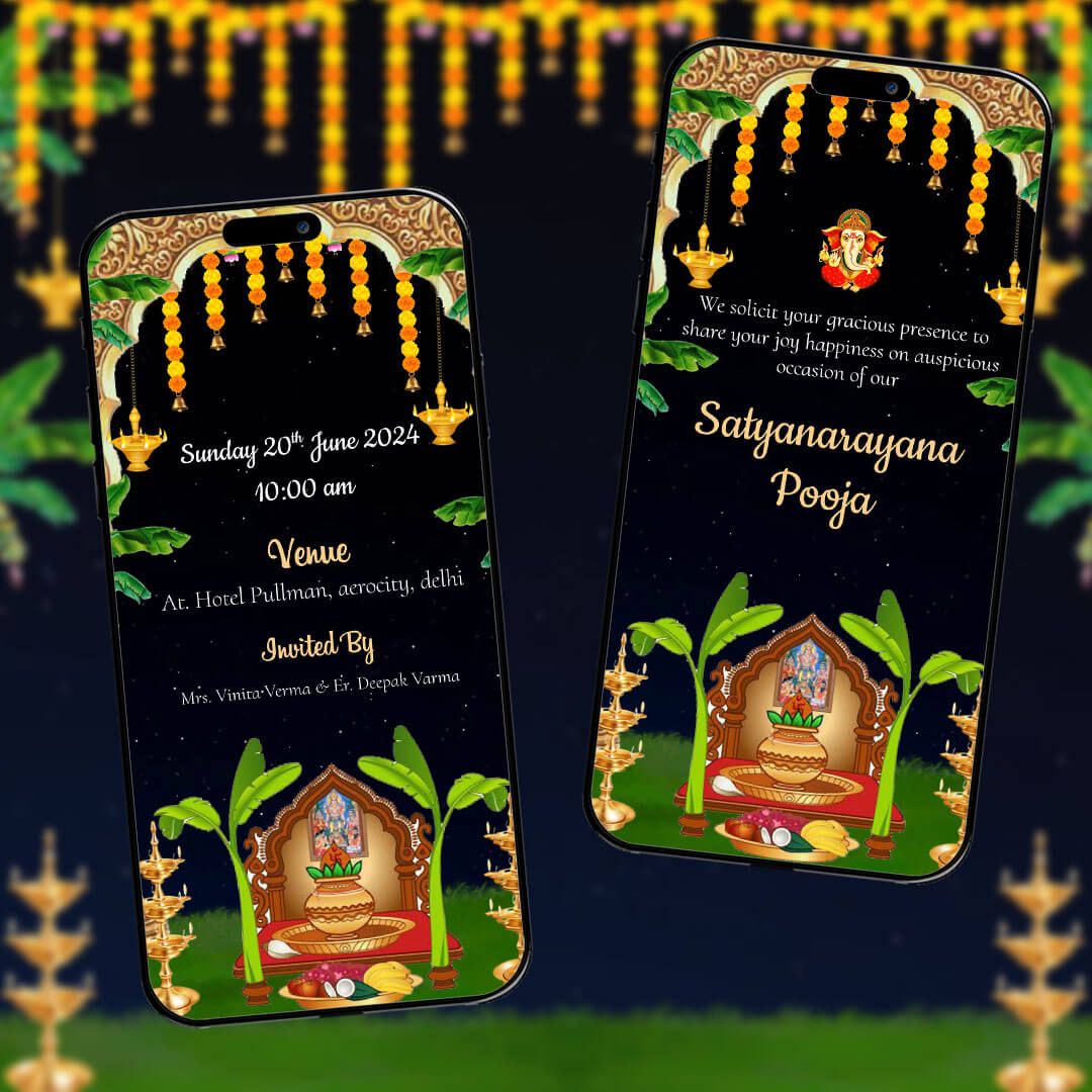 Satyanarayan Katha Invitation Video | Digital Puja Invite| AI-1278