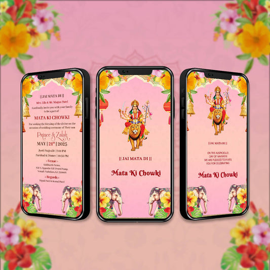 Mata Ki Chowki Invitation Video | Divine Energy | AI-1465