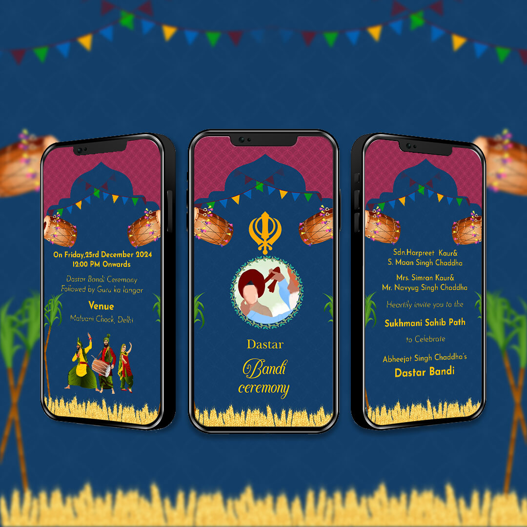 Dastar Bandi Ceremony Invitation Video | Sikh Tradition |AI-1084