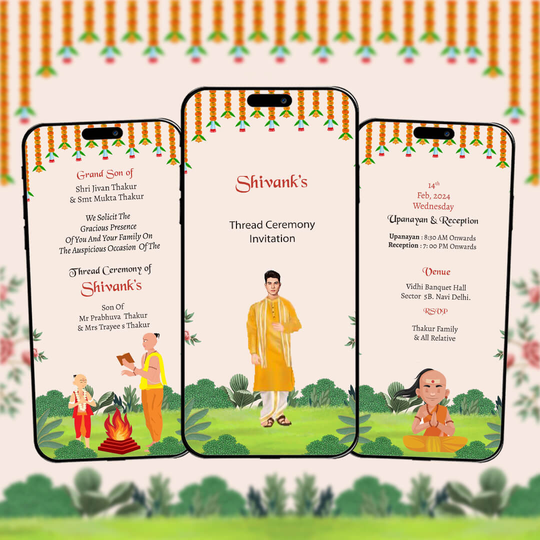 Thread Ceremony Invitation Video | Upanayanam Digital Invite | AI-1043