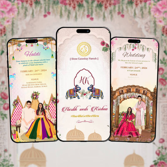 Gujarati Wedding Invitation Video | Custom |  AI-1417