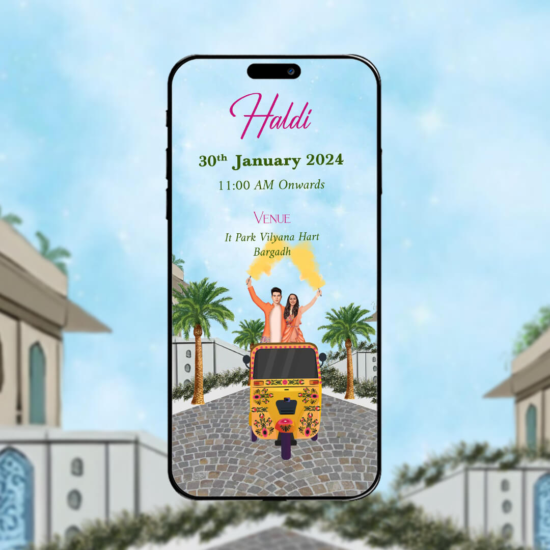 Haldi & Mehendi Ceremony Invitation Video | Amusing Theme | AI-1109