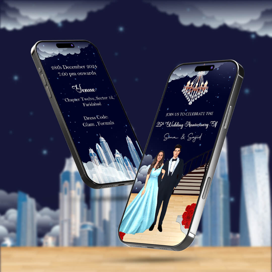 Anniversary Video Invitation | Cloudy Night | AI-1134