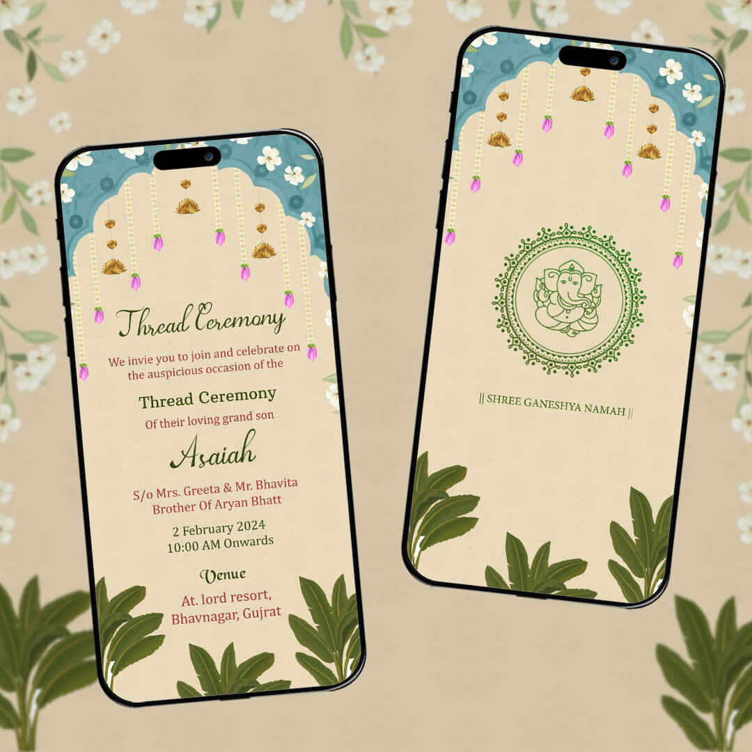 Thread Ceremony Invitation Video | Elegant Digital Invite | AI-1046