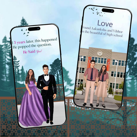 Custom Love Story Wedding Invitation Video | Chic Romantic | AI-1208