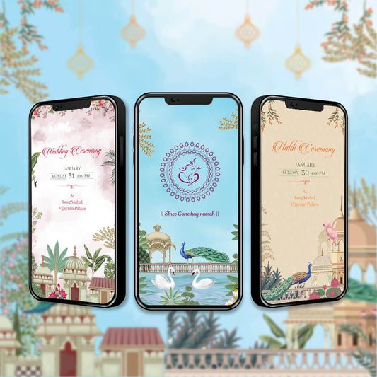 Gujarati Wedding Invitation Video | Watercolor Theme | AI-1248