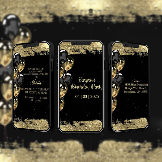 Birthday Invitation Video | Luxurious Invite | AI-1435