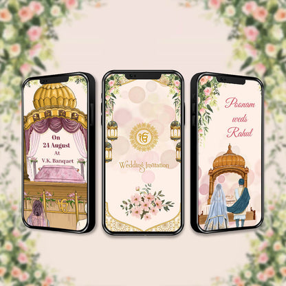 Sikh Wedding Invitation Video | Classic Theme |  AI-1323