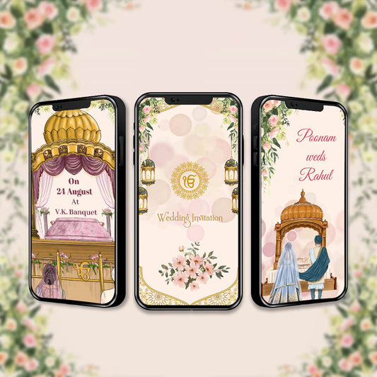 Sikh Wedding Invitation Video | Classic Theme |  AI-1323