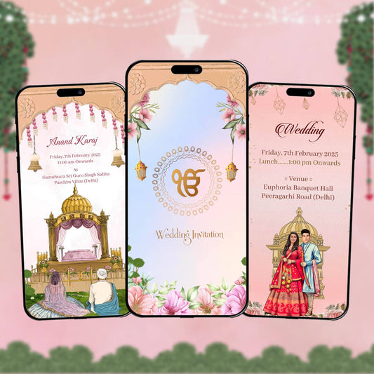 Sikh Wedding Invitation Video | Unique E‑Invite | AI-1436