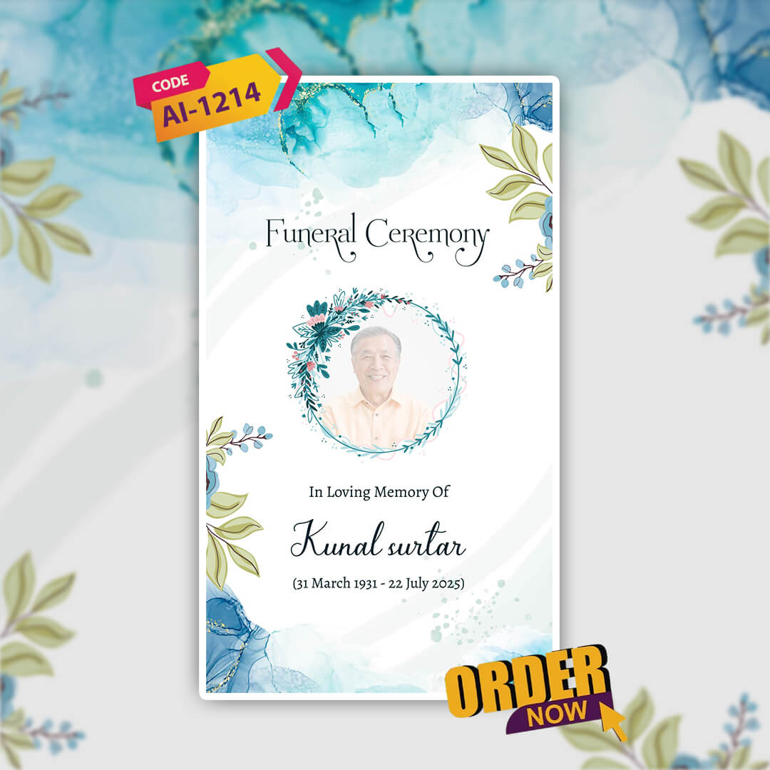 Funeral Ceremony Invitation Video | Custom & Instant | AI-1214