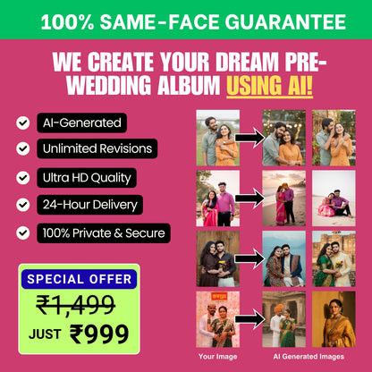 AI Pre-Wedding Photoshoots – We Create Your Dream Pre-Wedding Album Using AI