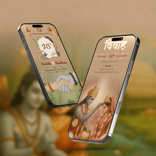 Ram Sita Theme Wedding Invitation Video | AI-1556