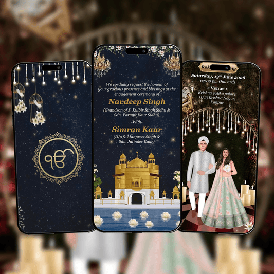 Sikh Engagement Invitation Video | Ring Ceremony Video Invitation | AI-1565
