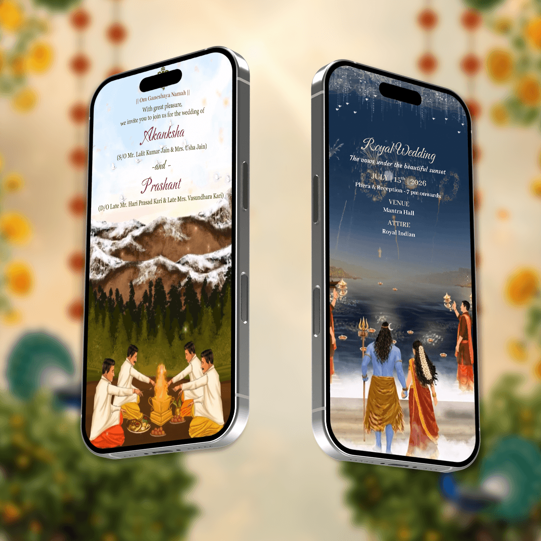 Shiv Parvati Theme Wedding Invitation Video | AI-1573