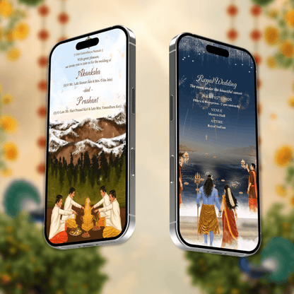 Shiv Parvati Theme Wedding Invitation Video | AI-1573