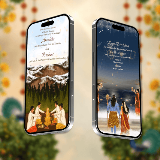 Shiv Parvati Theme Wedding Invitation Video | AI-1573