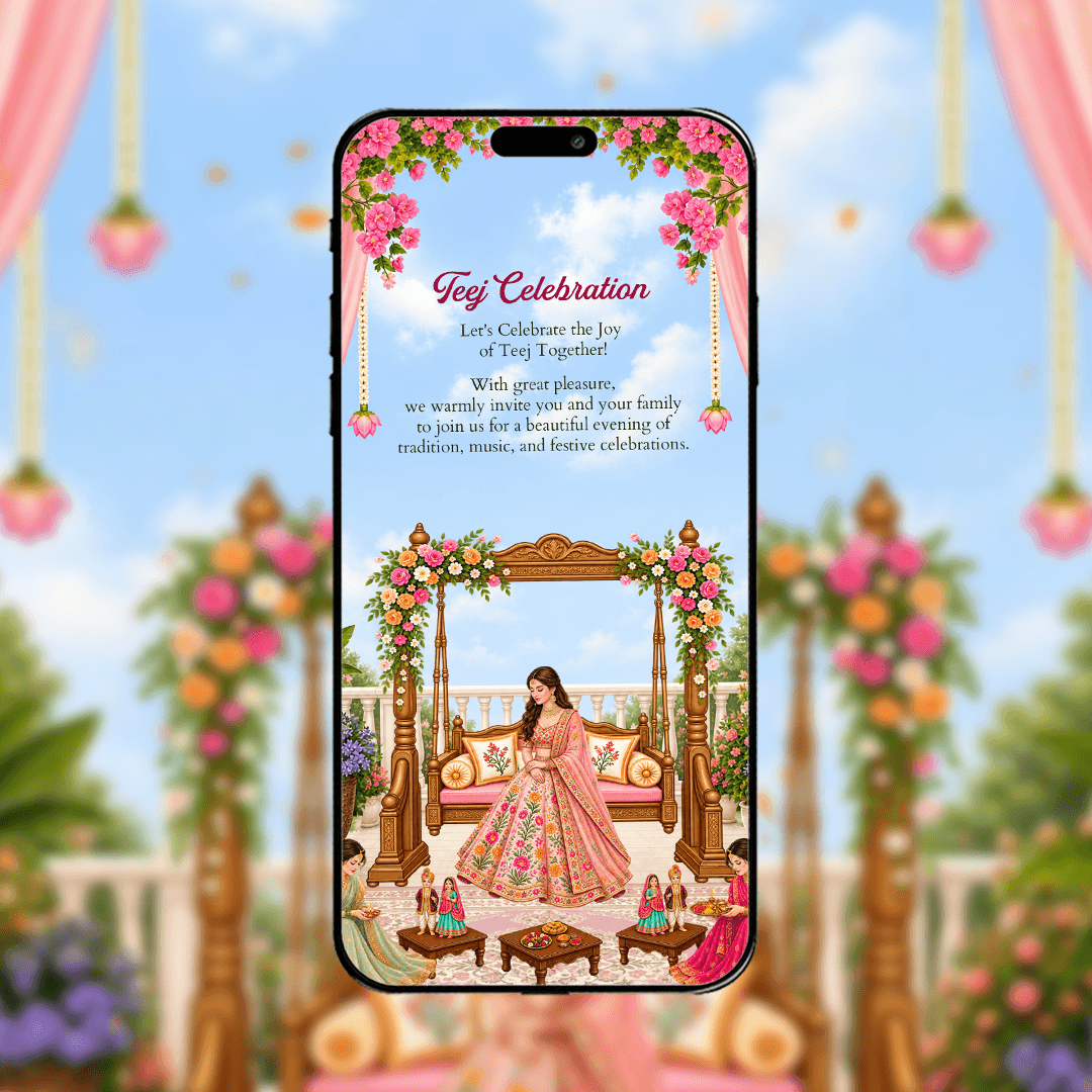 Teej Festival Invitation Video | Teej Ceremony Invitation | AI-1595