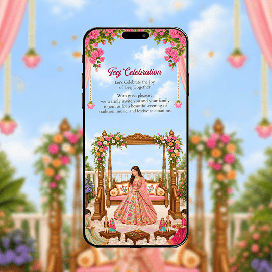 Teej Festival Invitation Video | Teej Ceremony Invitation | AI-1595