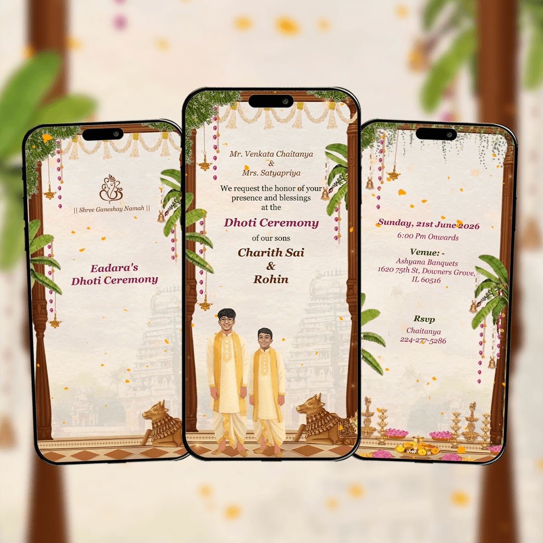 Dhoti Ceremony Invitation Video | Digital Video Invitation | AI-1560
