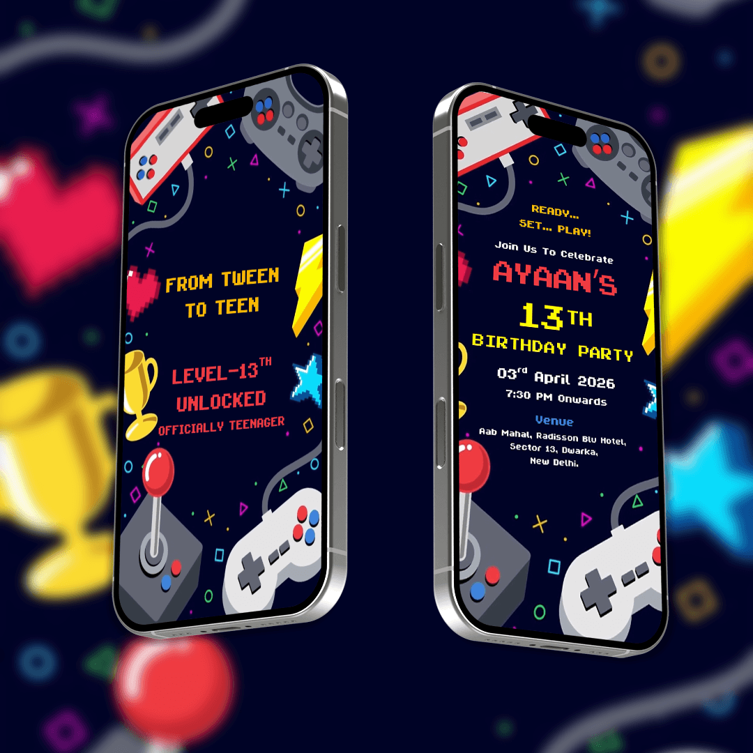 Gamer Theme Birthday Invitation Video | Birthday Video Invitation | AI-1538