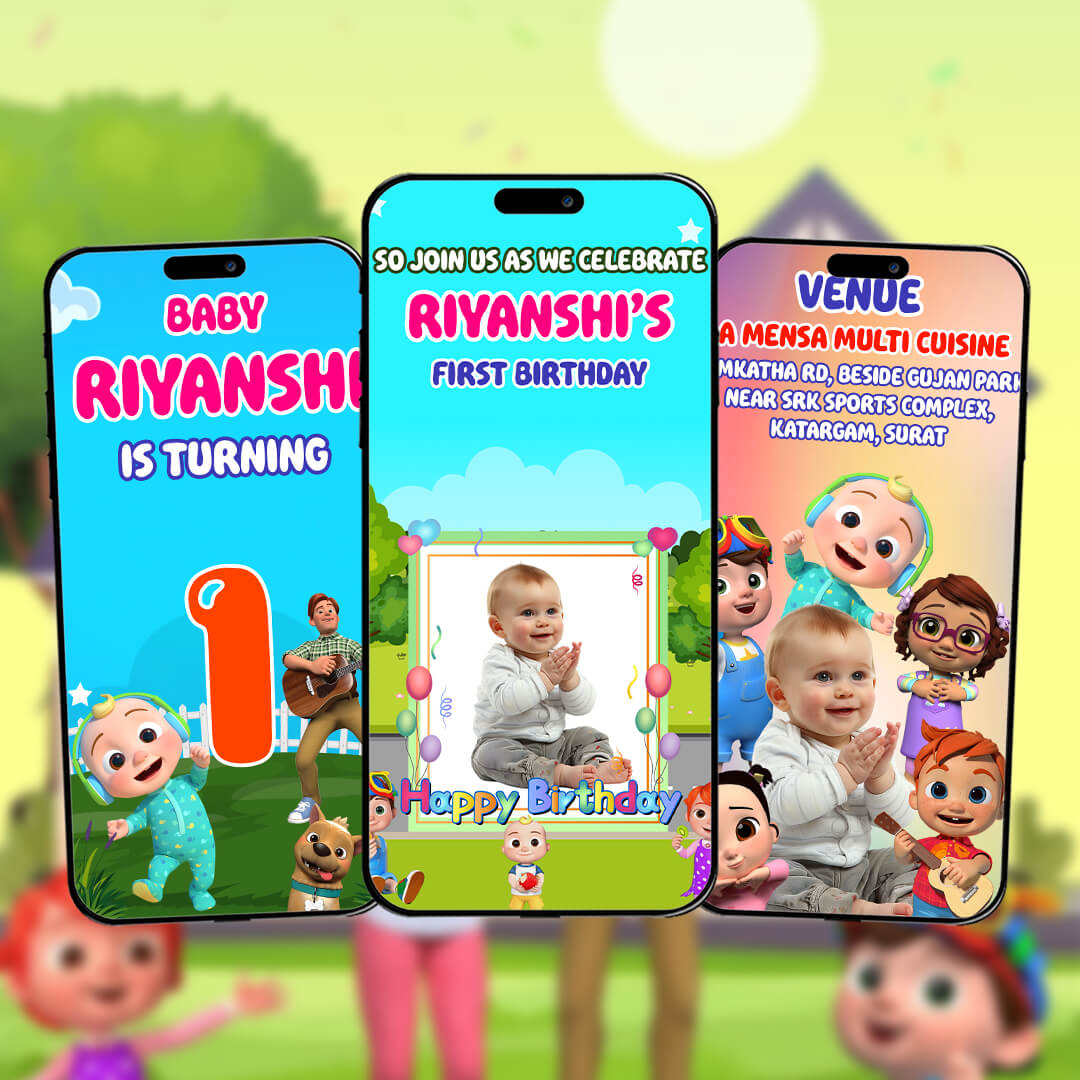 Cocomelon Theme Birthday Invitation Video | AI-1521
